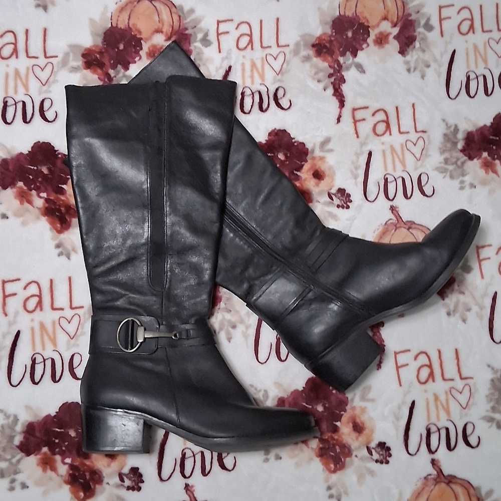 G by Guess Black Heeled Boots wide calf